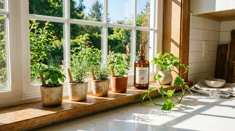 How to Decorate a Kitchen Window Sill for a Beautiful Finished Look