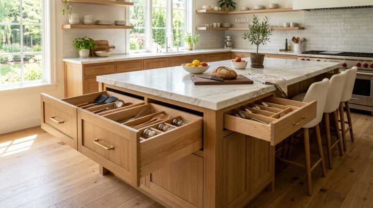 31 Gorgeous Kitchen Island Storage Ideas for Extra Functionality