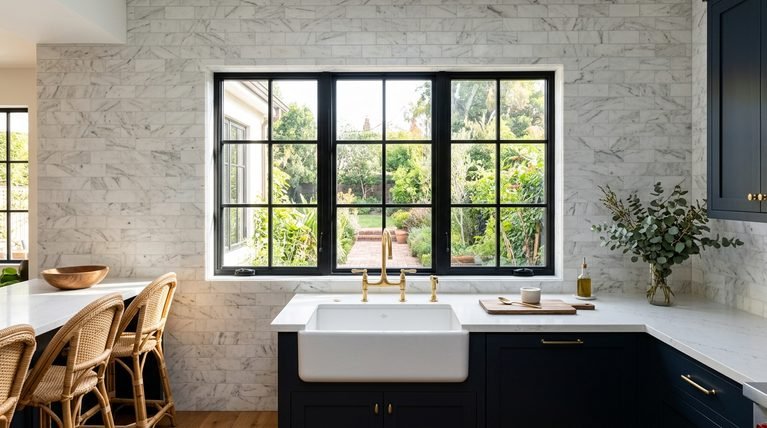 24 High-End Kitchen Window Backsplash Ideas for a Designer Look