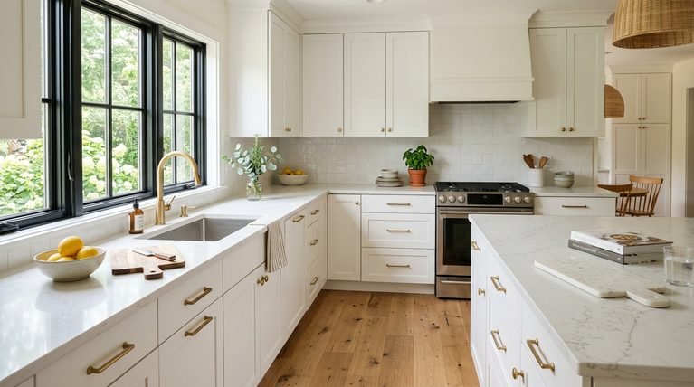 24 Stunning Kitchen Flooring Ideas With White Cabinets for a Designer Look