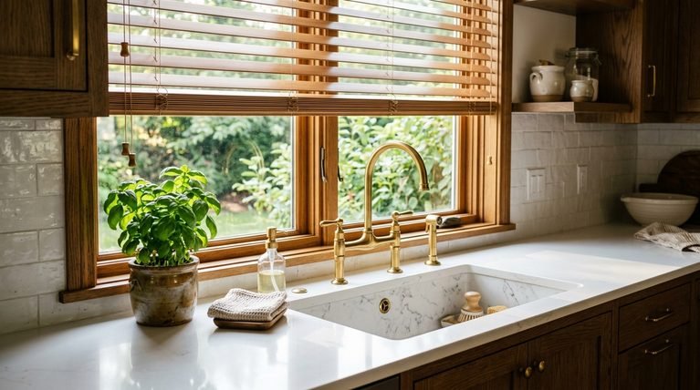 23 Trendy Kitchen Window Blind Ideas for Stylish Light Control