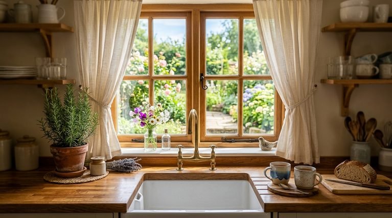 25 Cozy Kitchen Window Curtain Ideas to Create a Charming Space